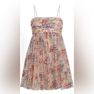 LIKELY NYC Charlie Dress Babydoll Springtime Mini Gown Nude Pink Size 10